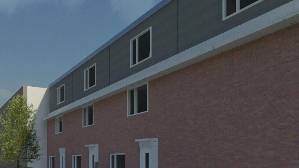 3D-impressie van de staalconstructie - Studio MINOV