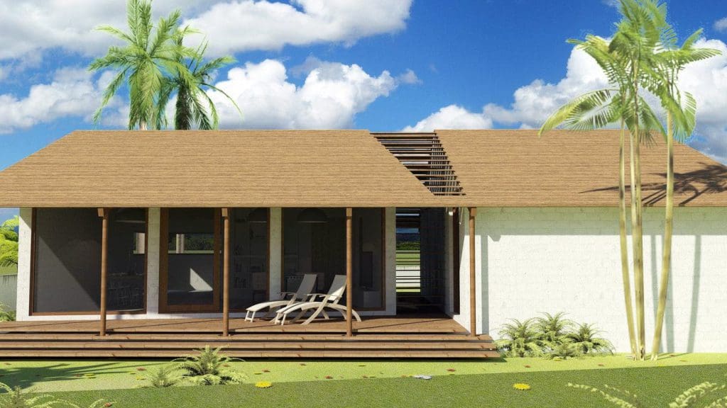 3D-impressie van het ontwerp in Paramaribo - Studio MINOV